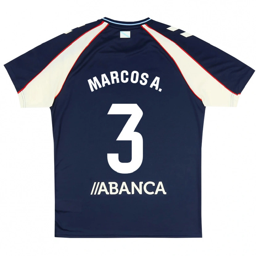 Danxen Bambino Maglia Marcos Alonso #3 Blu Reale Rosso Bianco Kit Gara Away 2026/27 Maglietta