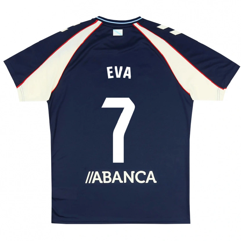 Danxen Bambino Maglia Eva López #7 Blu Reale Rosso Bianco Kit Gara Away 2026/27 Maglietta