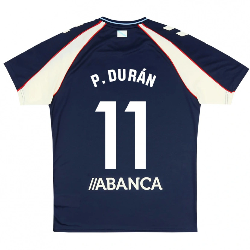 Danxen Bambino Maglia Pablo Durán #11 Blu Reale Rosso Bianco Kit Gara Away 2026/27 Maglietta