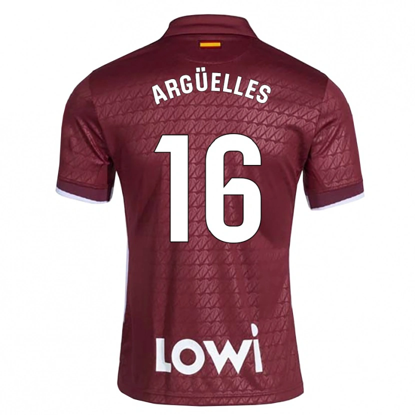 Danxen Bambino Maglia David Argüelles #16 Rosso Scuro Bianco Kit Gara Away 2026/27 Maglietta