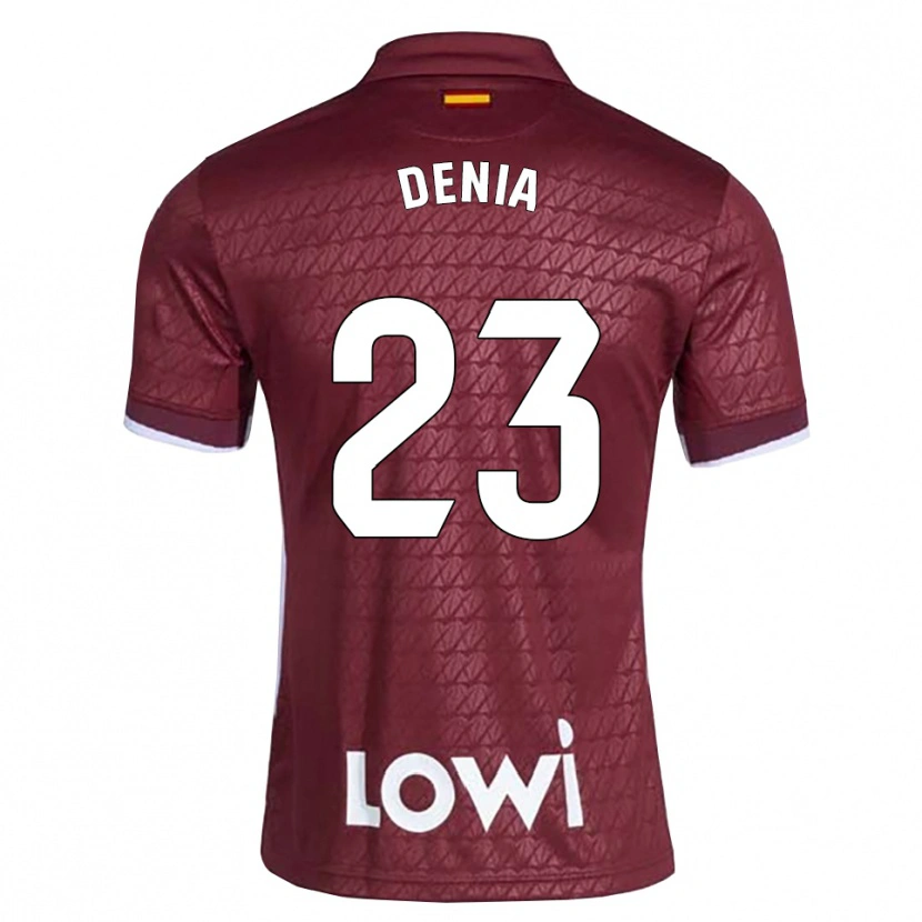 Danxen Bambino Maglia Marcos Denia #23 Rosso Scuro Bianco Kit Gara Away 2026/27 Maglietta