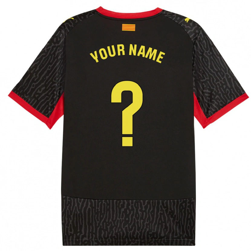 Danxen Bambino Maglia Il Tuo Nome #0 Nero Giallo Rosso Kit Gara Away 2026/27 Maglietta