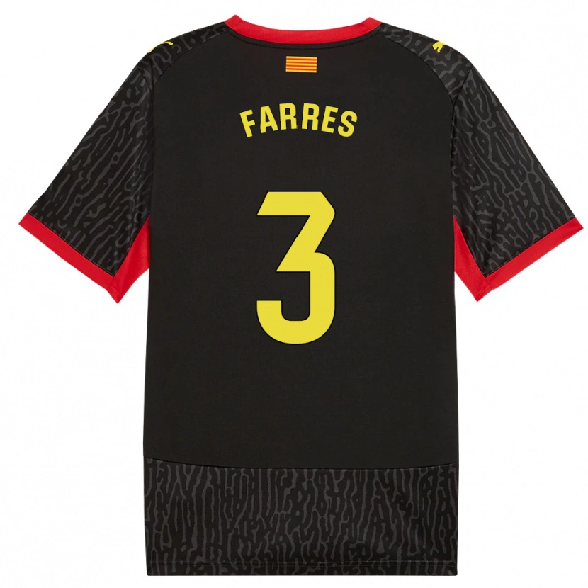 Danxen Bambino Maglia Biel Farrés #3 Nero Giallo Rosso Kit Gara Away 2026/27 Maglietta
