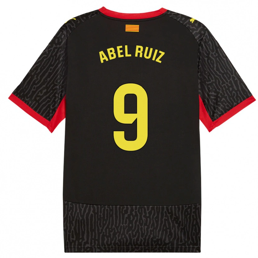 Danxen Bambino Maglia Abel Ruiz #9 Nero Giallo Rosso Kit Gara Away 2026/27 Maglietta