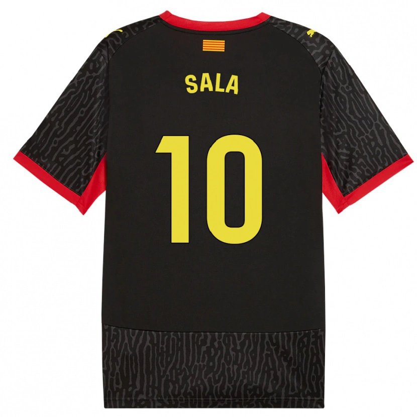 Danxen Bambino Maglia Georgina Sala #10 Nero Giallo Rosso Kit Gara Away 2026/27 Maglietta