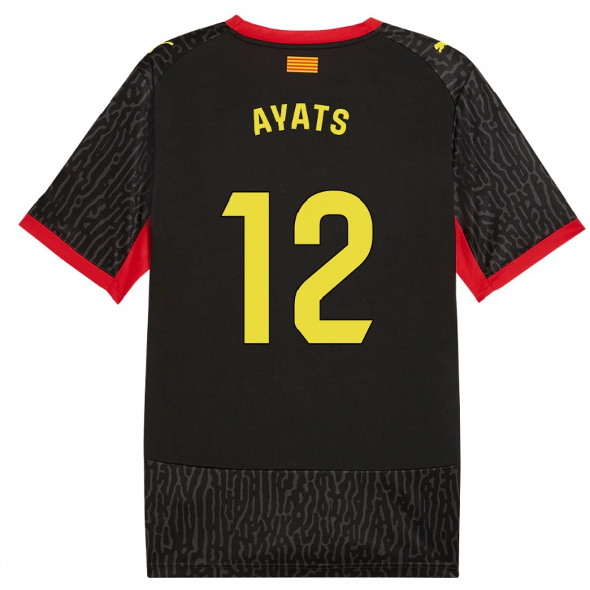 Danxen Bambino Maglia Mònica Ayats #12 Nero Giallo Rosso Kit Gara Away 2026/27 Maglietta