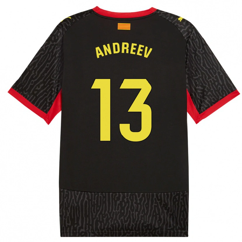Danxen Bambino Maglia Aleksandar Andreev #13 Nero Giallo Rosso Kit Gara Away 2026/27 Maglietta