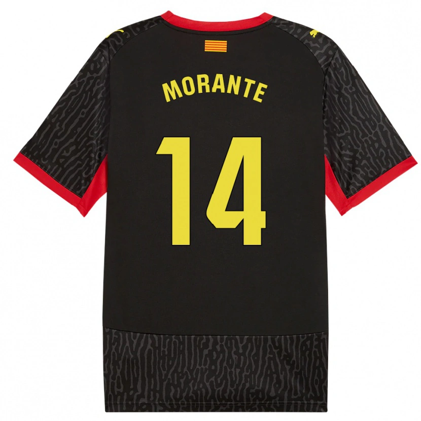 Danxen Bambino Maglia Iván Morante #14 Nero Giallo Rosso Kit Gara Away 2026/27 Maglietta