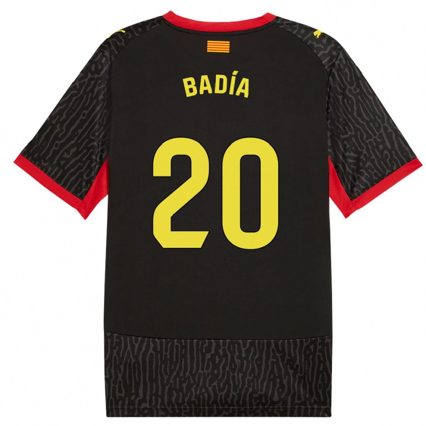 Danxen Bambino Maglia Guillem Badia #20 Nero Giallo Rosso Kit Gara Away 2026/27 Maglietta