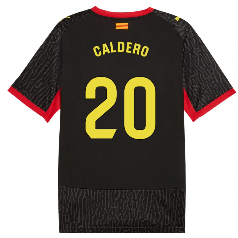 Danxen Bambino Maglia Nil Caldero #20 Nero Giallo Rosso Kit Gara Away 2026/27 Maglietta