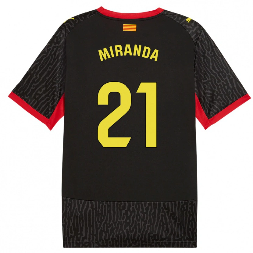 Danxen Bambino Maglia Adri Miranda #21 Nero Giallo Rosso Kit Gara Away 2026/27 Maglietta