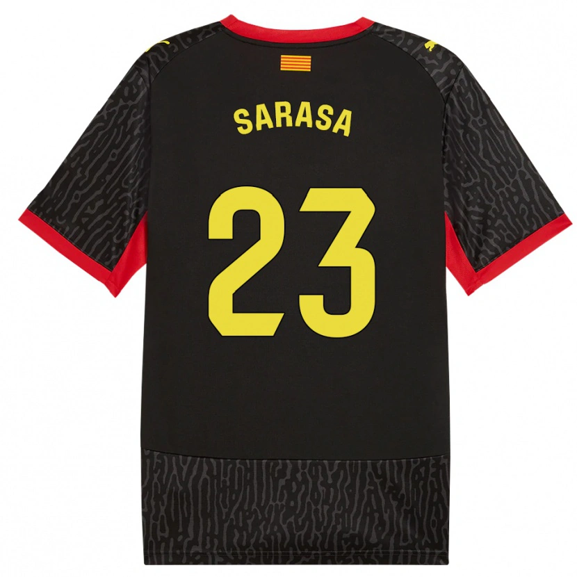 Danxen Bambino Maglia Javi Sarasa #23 Nero Giallo Rosso Kit Gara Away 2026/27 Maglietta