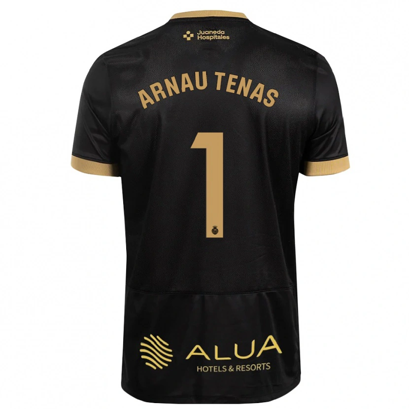 Danxen Bambino Maglia Arnau Tenas #1 Nero Marrone Sabbia Legno Robusto Kit Gara Away 2026/27 Maglietta