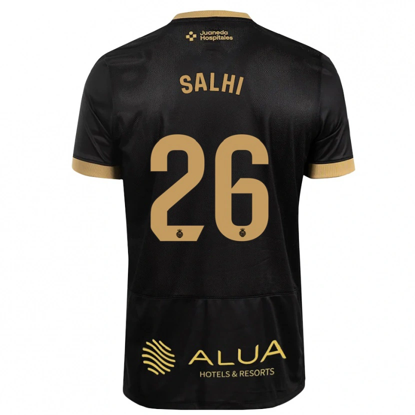 Danxen Bambino Maglia Iliesse Salhi #26 Nero Marrone Sabbia Legno Robusto Kit Gara Away 2026/27 Maglietta