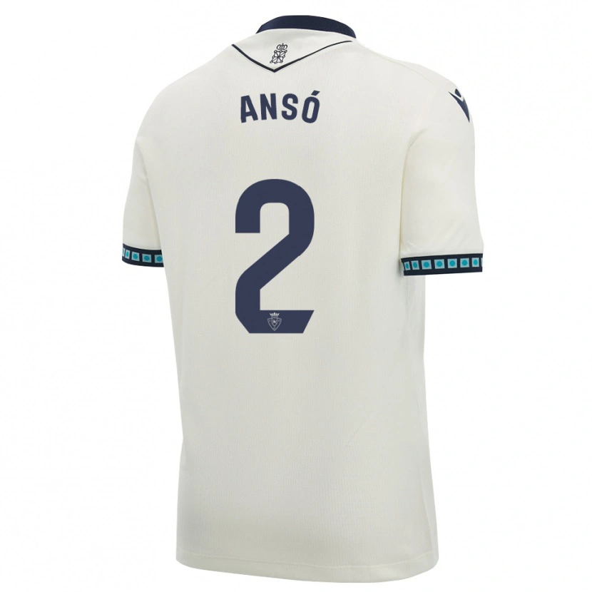 Danxen Bambino Maglia Mikel Ansó #2 Bianco Nero Azzurro Chiaro Kit Gara Away 2026/27 Maglietta