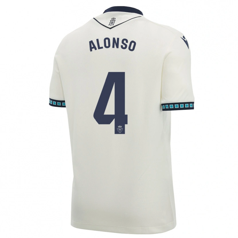 Danxen Bambino Maglia Ander Alonso #4 Bianco Nero Azzurro Chiaro Kit Gara Away 2026/27 Maglietta