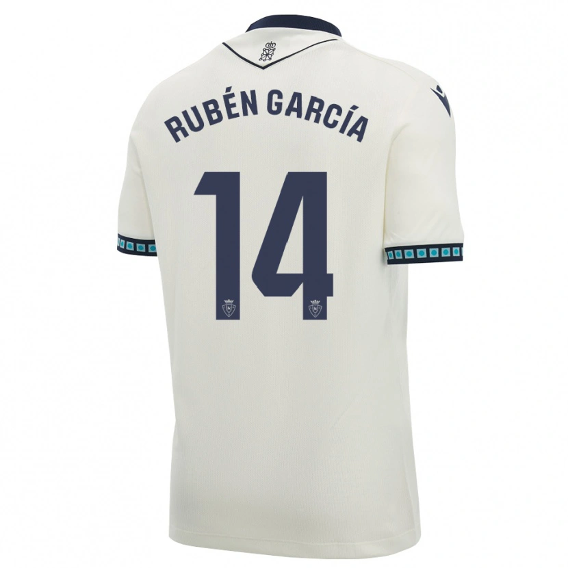 Danxen Bambino Maglia Rubén García #14 Bianco Nero Azzurro Chiaro Kit Gara Away 2026/27 Maglietta