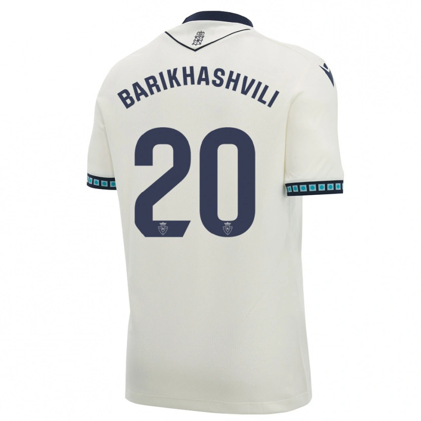 Danxen Bambino Maglia Nika Barikhashvili #20 Bianco Nero Azzurro Chiaro Kit Gara Away 2026/27 Maglietta