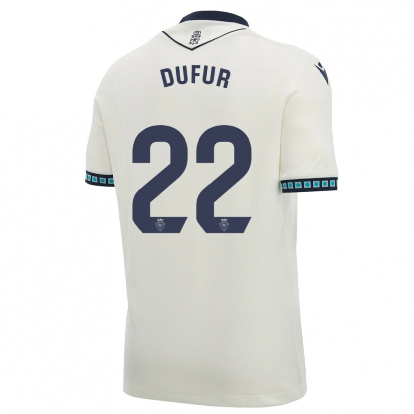 Danxen Bambino Maglia Ander Dufur #22 Bianco Nero Azzurro Chiaro Kit Gara Away 2026/27 Maglietta