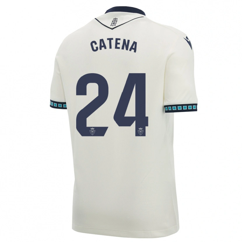 Danxen Bambino Maglia Alejandro Catena #24 Bianco Nero Azzurro Chiaro Kit Gara Away 2026/27 Maglietta