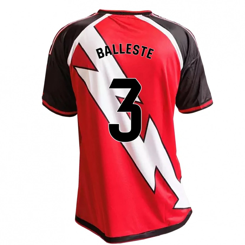 Danxen Bambino Maglia Laia Ballesté #3 Rosso Nero Bianco Kit Gara Away 2026/27 Maglietta