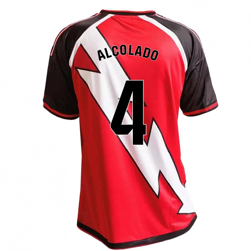 Danxen Bambino Maglia Jaime Alcolado #4 Rosso Nero Bianco Kit Gara Away 2026/27 Maglietta