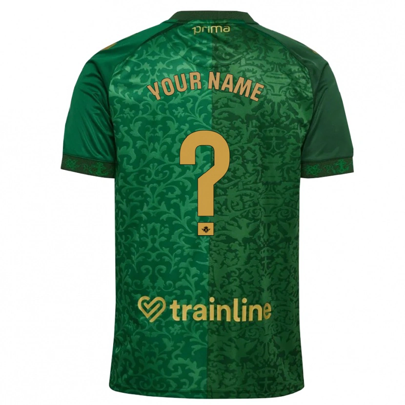 Danxen Bambino Maglia Il Tuo Nome #0 Verde Foresta Marrone Dorato Scuro Kit Gara Away 2026/27 Maglietta