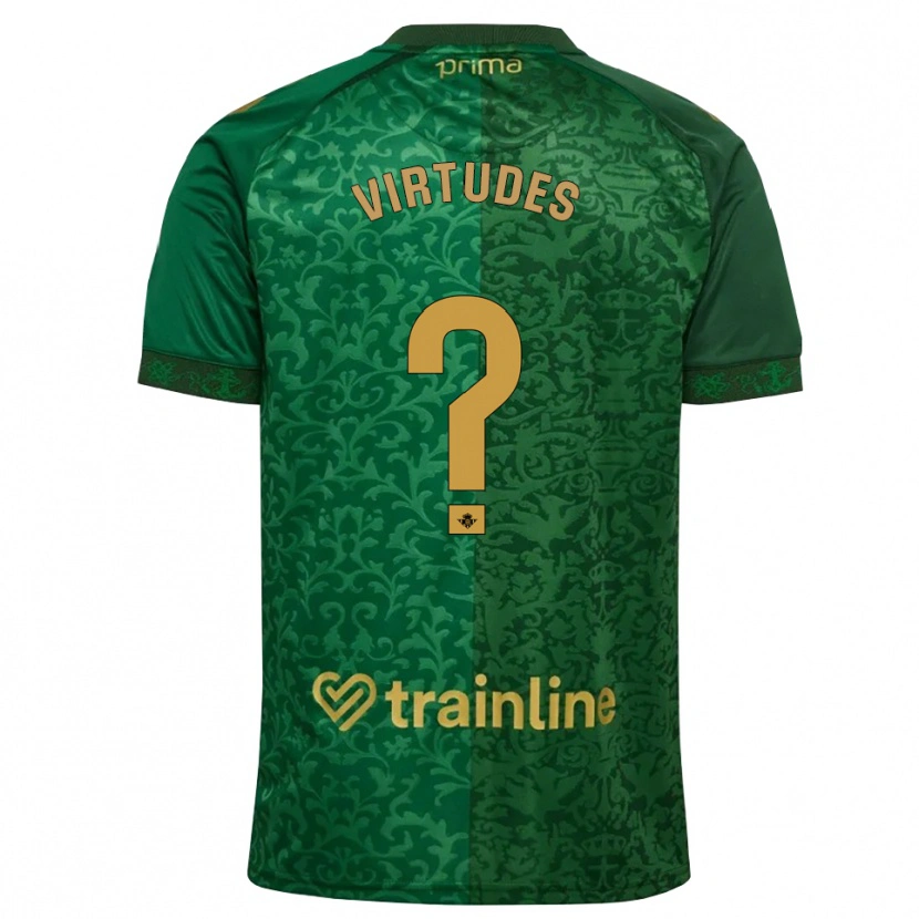 Danxen Bambino Maglia Adrián Virtudes #0 Verde Foresta Marrone Dorato Scuro Kit Gara Away 2026/27 Maglietta
