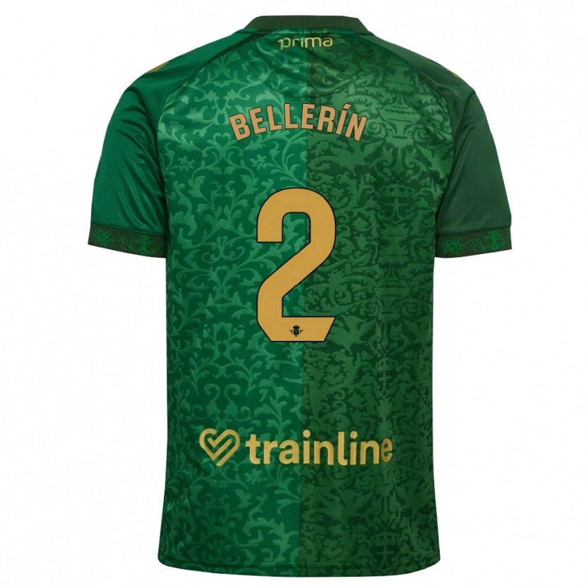 Danxen Bambino Maglia Héctor Bellerín #2 Verde Foresta Marrone Dorato Scuro Kit Gara Away 2026/27 Maglietta