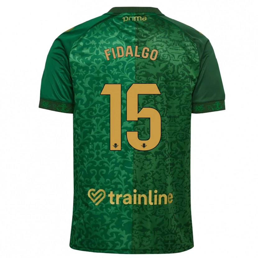 Danxen Bambino Maglia Álvaro Fidalgo #15 Verde Foresta Marrone Dorato Scuro Kit Gara Away 2026/27 Maglietta