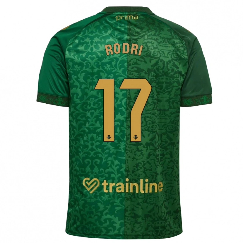 Danxen Bambino Maglia Rodri Sanchez #17 Verde Foresta Marrone Dorato Scuro Kit Gara Away 2026/27 Maglietta