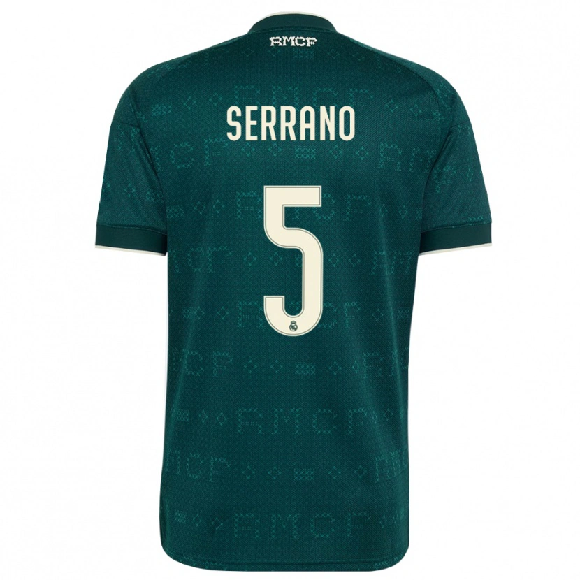 Danxen Bambino Maglia Manu Serrano #5 Grigio Ardesia Scuro Bianco Kit Gara Away 2026/27 Maglietta