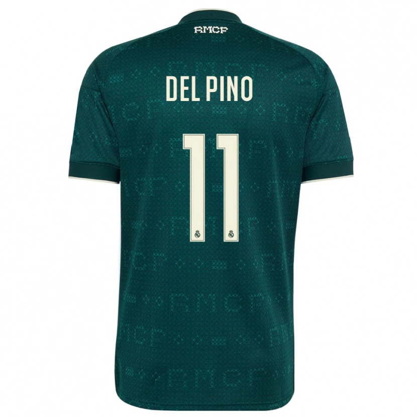 Danxen Bambino Maglia Santiago Del Pino #11 Grigio Ardesia Scuro Bianco Kit Gara Away 2026/27 Maglietta
