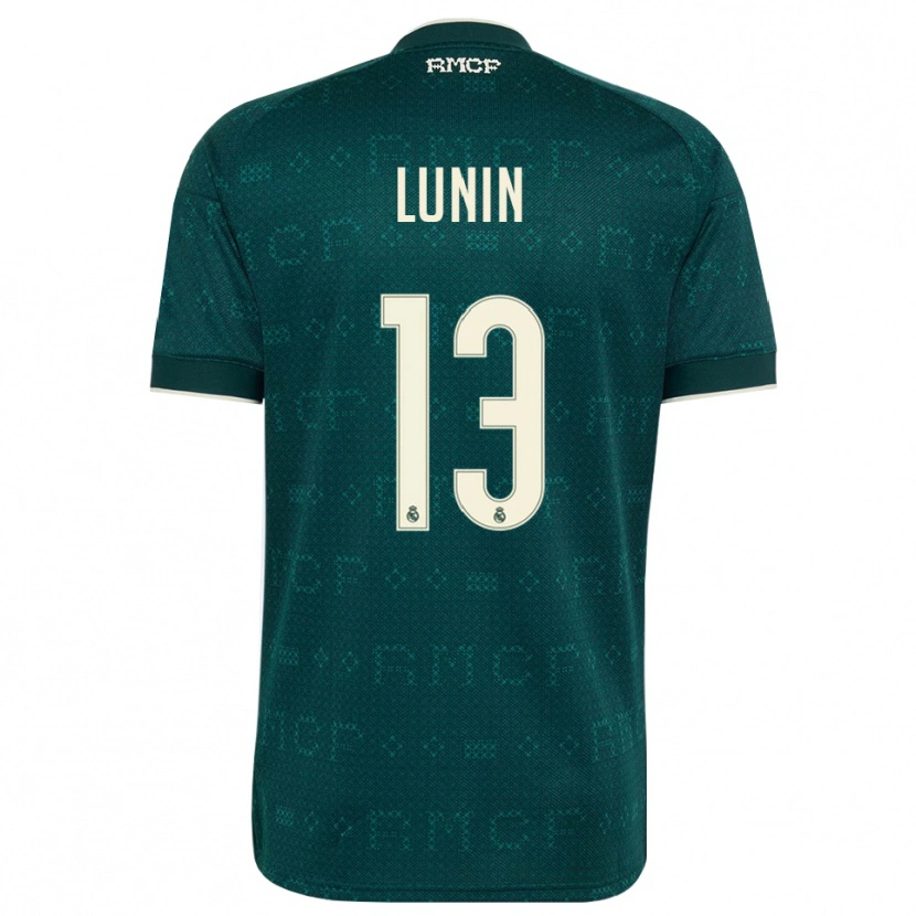 Danxen Bambino Maglia Andriy Lunin #13 Grigio Ardesia Scuro Bianco Kit Gara Away 2026/27 Maglietta