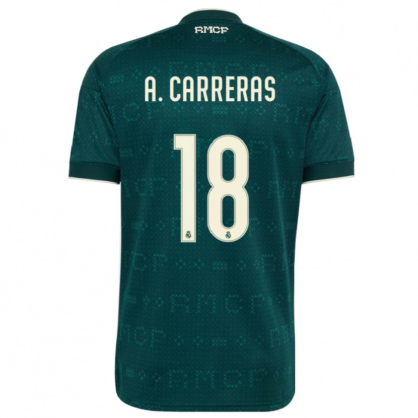 Danxen Bambino Maglia Álvaro Carreras #18 Grigio Ardesia Scuro Bianco Kit Gara Away 2026/27 Maglietta
