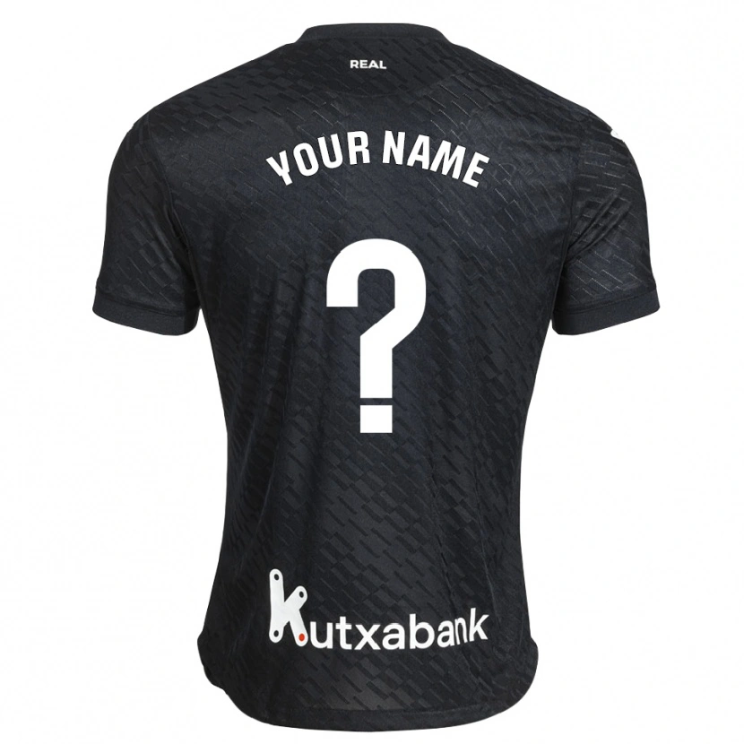 Danxen Bambino Maglia Il Tuo Nome #0 Nero Bianco Kit Gara Away 2026/27 Maglietta