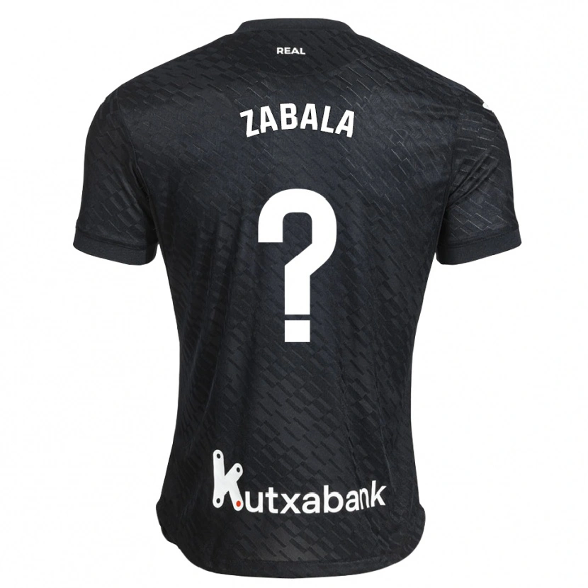 Danxen Bambino Maglia Iraitz Zabala #0 Nero Bianco Kit Gara Away 2026/27 Maglietta