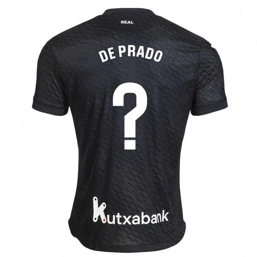 Danxen Bambino Maglia Abiot De Prado #0 Nero Bianco Kit Gara Away 2026/27 Maglietta