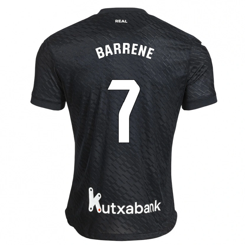 Danxen Bambino Maglia Ander Barrenetxea #7 Nero Bianco Kit Gara Away 2026/27 Maglietta