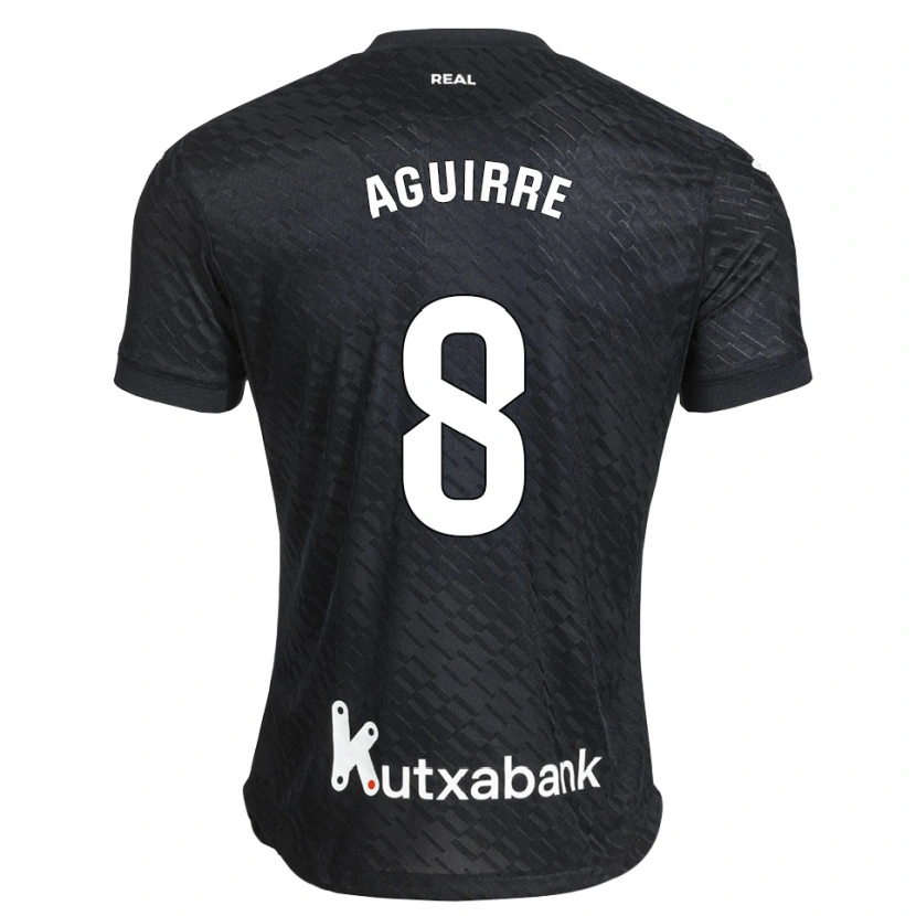 Danxen Bambino Maglia Ibai Aguirre #8 Nero Bianco Kit Gara Away 2026/27 Maglietta