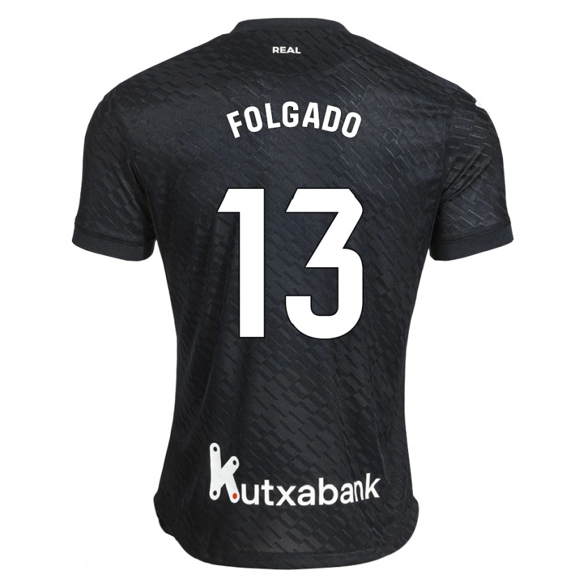 Danxen Bambino Maglia Theo Folgado #13 Nero Bianco Kit Gara Away 2026/27 Maglietta