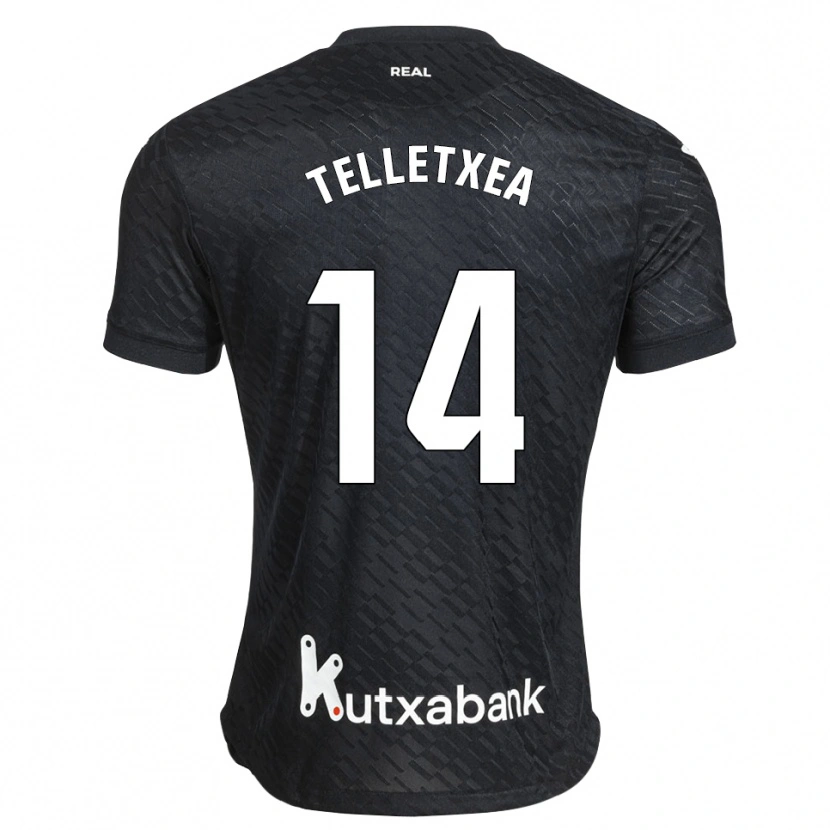 Danxen Bambino Maglia Oihan Telletxea #14 Nero Bianco Kit Gara Away 2026/27 Maglietta