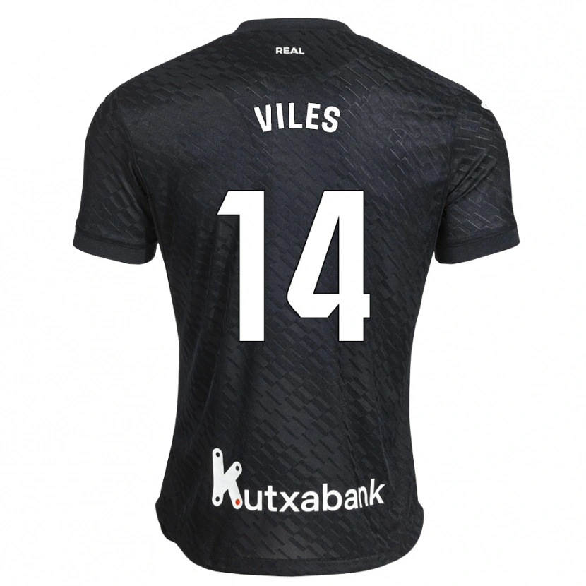 Danxen Bambino Maglia Elene Viles #14 Nero Bianco Kit Gara Away 2026/27 Maglietta