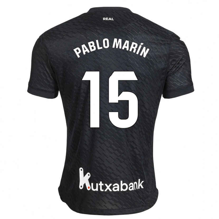 Danxen Bambino Maglia Pablo Marín #15 Nero Bianco Kit Gara Away 2026/27 Maglietta