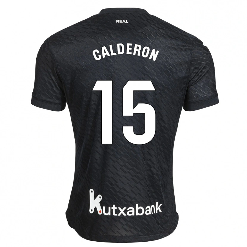 Danxen Bambino Maglia Iker Calderon #15 Nero Bianco Kit Gara Away 2026/27 Maglietta