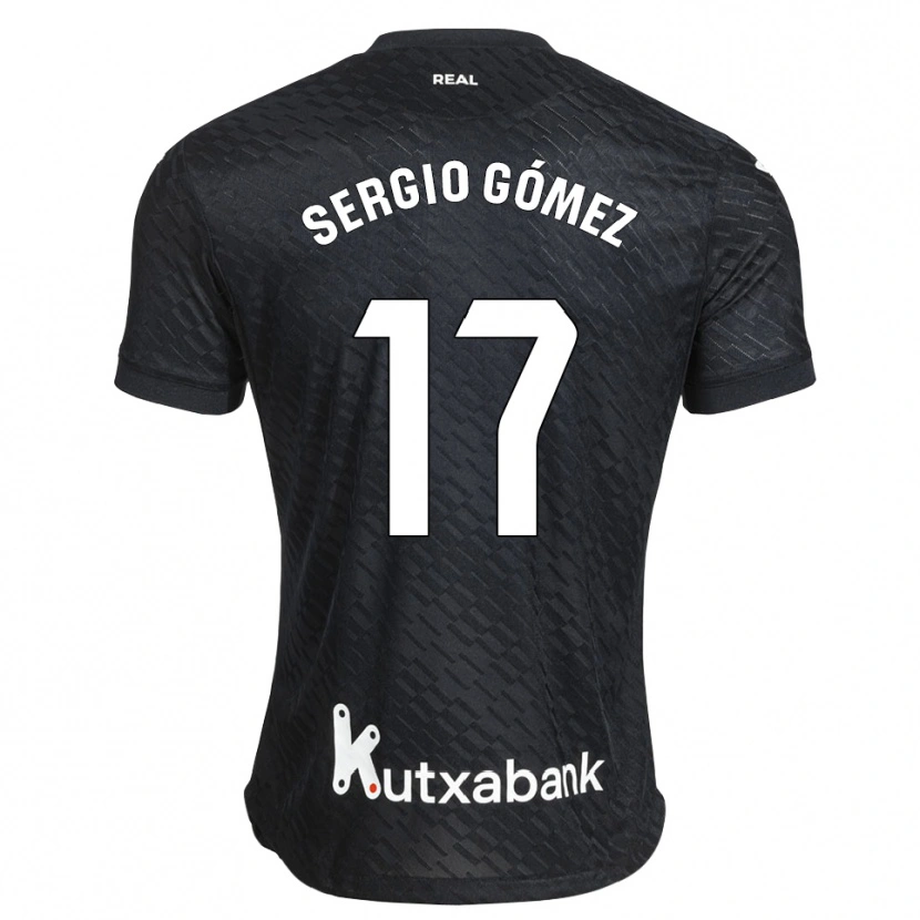 Danxen Bambino Maglia Sergio Gómez #17 Nero Bianco Kit Gara Away 2026/27 Maglietta