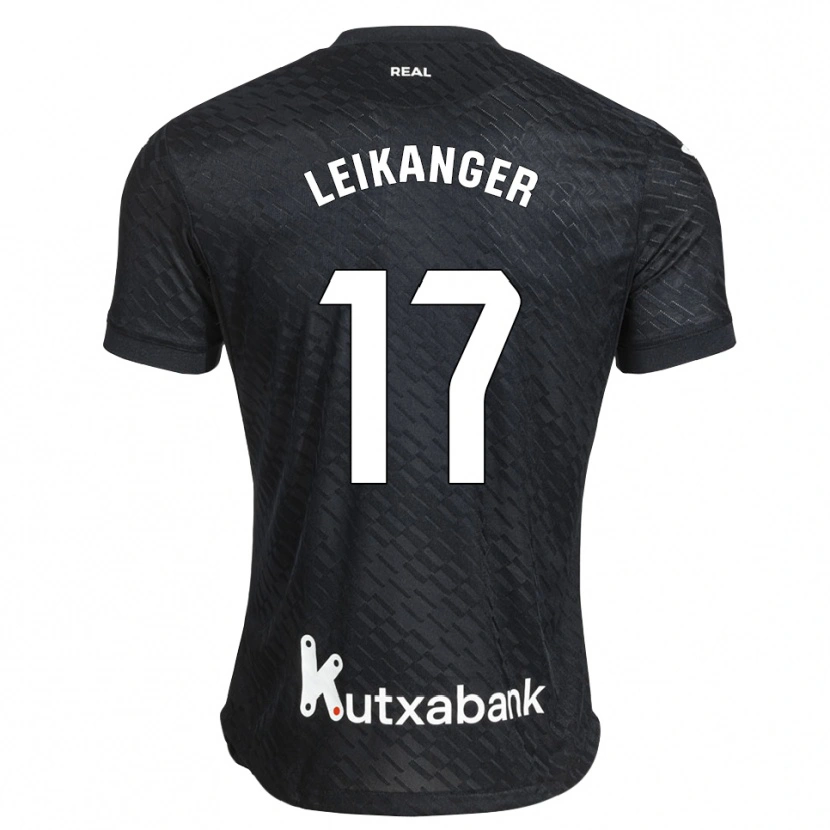 Danxen Bambino Maglia Thomas Leikanger #17 Nero Bianco Kit Gara Away 2026/27 Maglietta