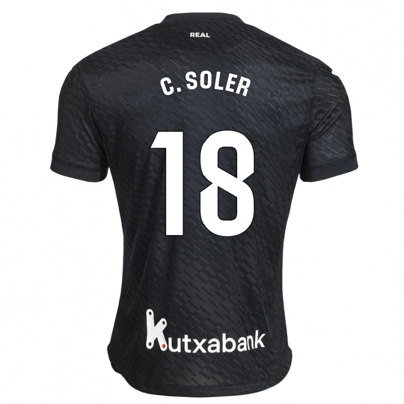 Danxen Bambino Maglia Carlos Soler #18 Nero Bianco Kit Gara Away 2026/27 Maglietta