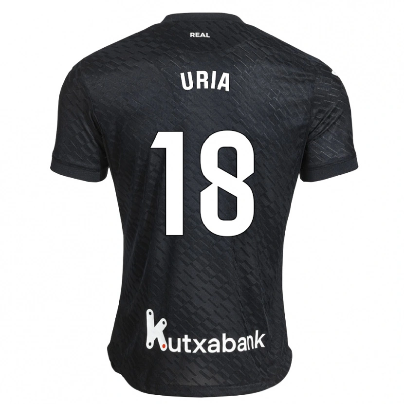 Danxen Bambino Maglia Mirari Uria Gabilondo #18 Nero Bianco Kit Gara Away 2026/27 Maglietta
