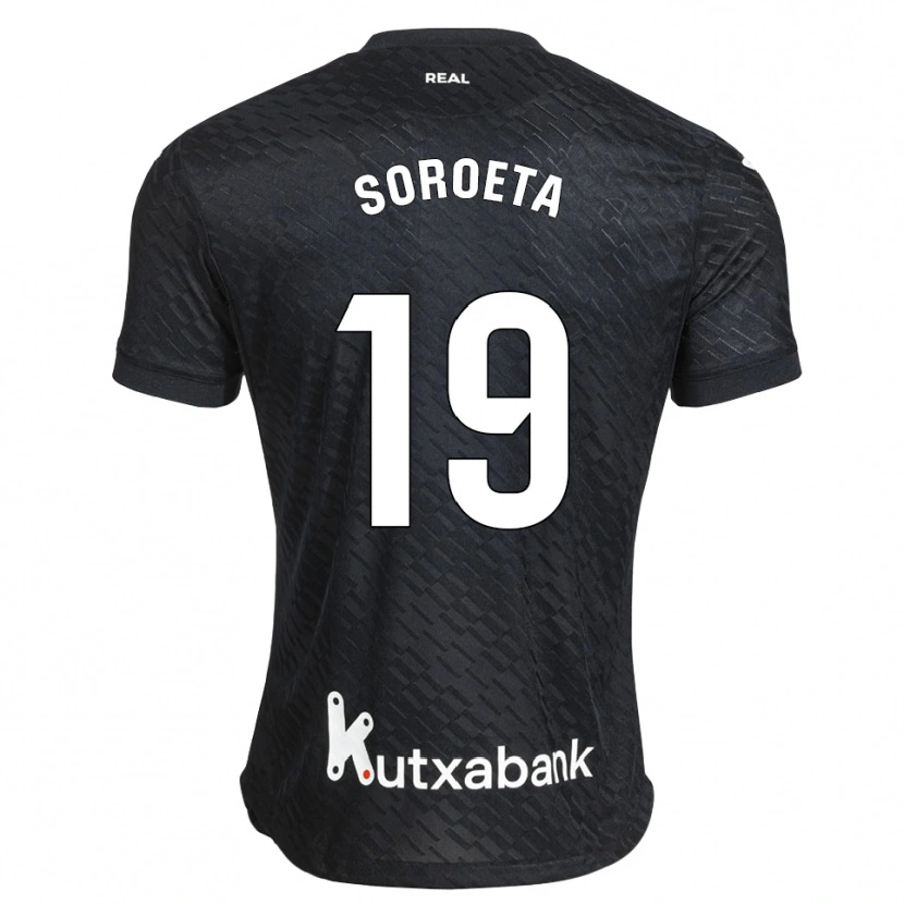 Danxen Bambino Maglia Javier Soroeta #19 Nero Bianco Kit Gara Away 2026/27 Maglietta